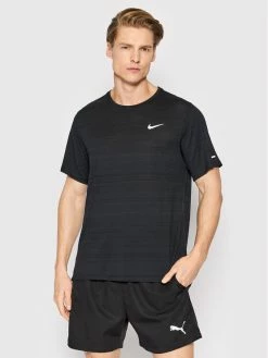 Nike Άνδρες Μπλουζάκια Τεχνικά Φανελάκι τεχνικό Dri-FIT Miler CU5992 Μαύρο Regular Fit