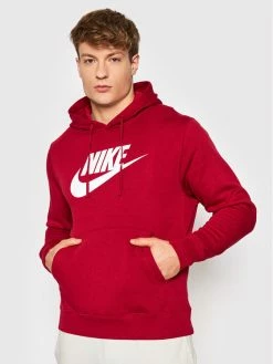 Nike Άνδρες Μπλούζες Χωρίς Φερμουάρ Μπλούζα Sportswear Club BV2973 Μπορντό Standard Fit