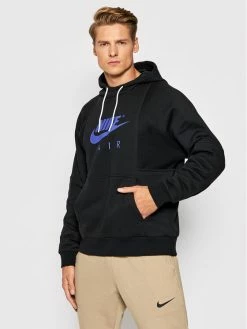 Nike Άνδρες Μπλούζες Χωρίς Φερμουάρ Μπλούζα Air Logo DD6383 Μαύρο Regular Fit