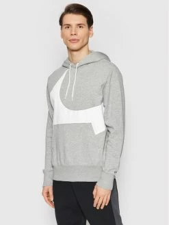 Nike Άνδρες Μπλούζες Χωρίς Φερμουάρ Μπλούζα Sportwear Swoosh DH1027 Γκρι Standard Fit