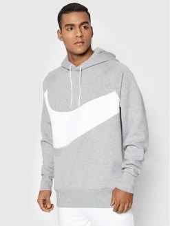 Nike Άνδρες Μπλούζες Χωρίς Φερμουάρ Μπλούζα Sportswear Swoosh DD8222 Γκρι Regular Fit