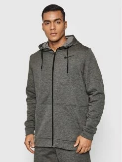 Nike Άνδρες Μπλούζες Με Κουκούλα Μπλούζα Therma CU6231 Γκρι Standard Fit