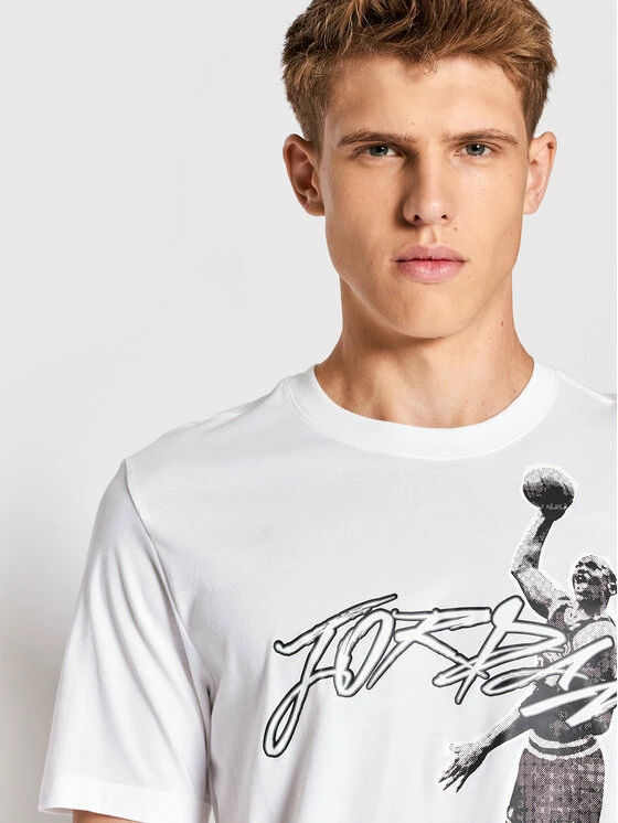 Nike Άνδρες T-shirts T-Shirt Jordan Air DH8924 Λευκό Regular Fit 4 Nike Άνδρες T-shirts T-Shirt Jordan Air DH8924 Λευκό Regular Fit - Image 4