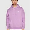 Nike Άνδρες Μπλούζες Χωρίς Φερμουάρ Μπλούζα Sportswear Club BV2654 Μωβ Regular Fit