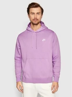 Nike Άνδρες Μπλούζες Χωρίς Φερμουάρ Μπλούζα Sportswear Club BV2654 Μωβ Regular Fit